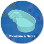 Runde GFK Pool Komplettsets Cornaline und Nacre
