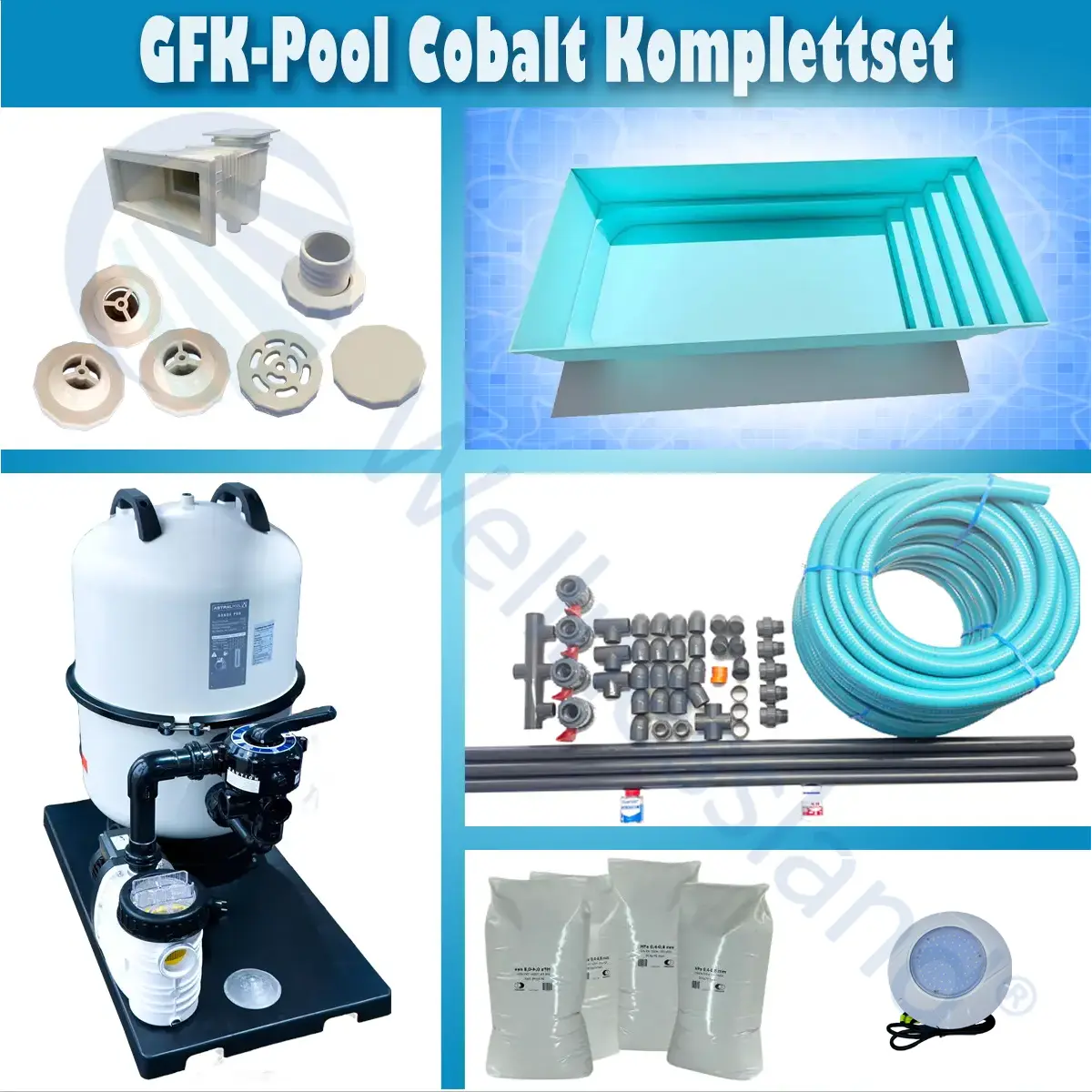 GFK Pool Komplettpaket Cobalt