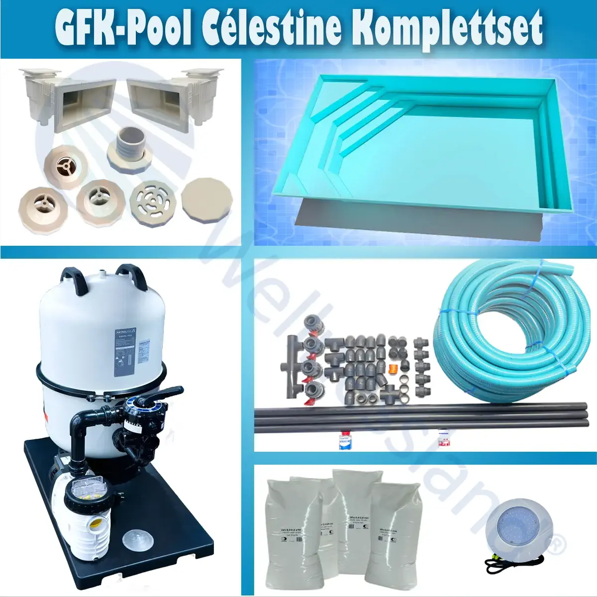 GFK Pool Komplettsets Célestine