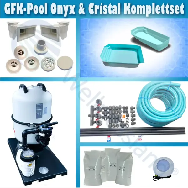 GFK Pool Komplettsets Onyx und Cristal