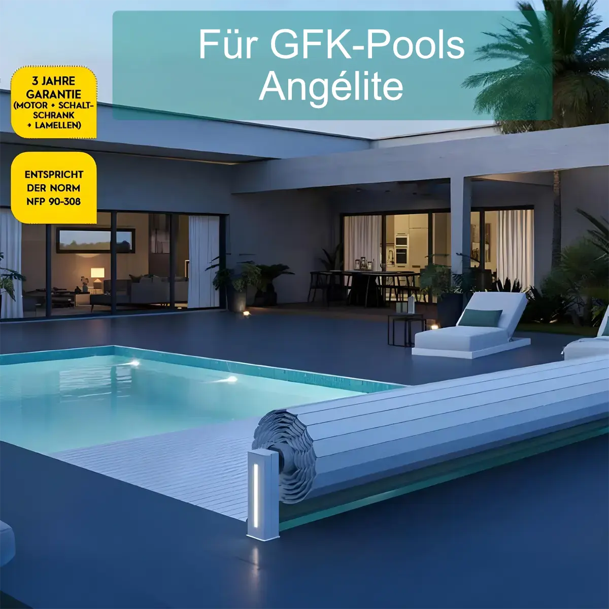 Rollladen Abdeckung Fuer Gfk Pools Angélite